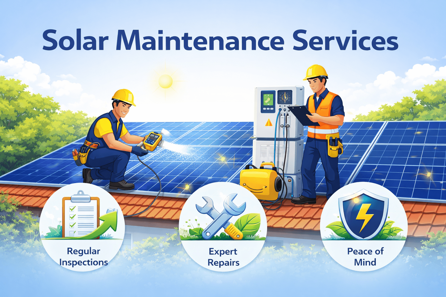 solar maintenance in action